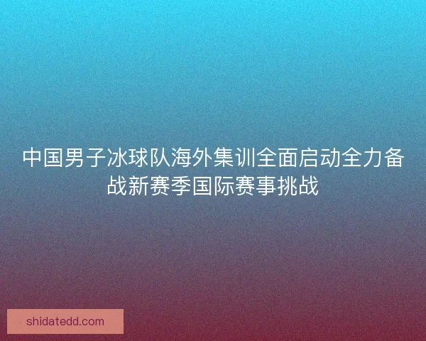 中国男子冰球队海外集训全面启动全力备战新赛季国际赛事挑战